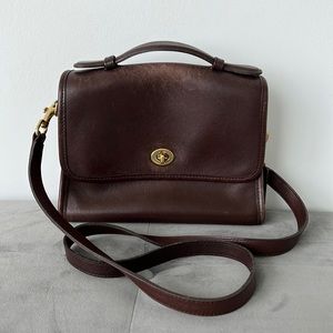 Vintage Coach Court bag brown leather No. L6U-9870